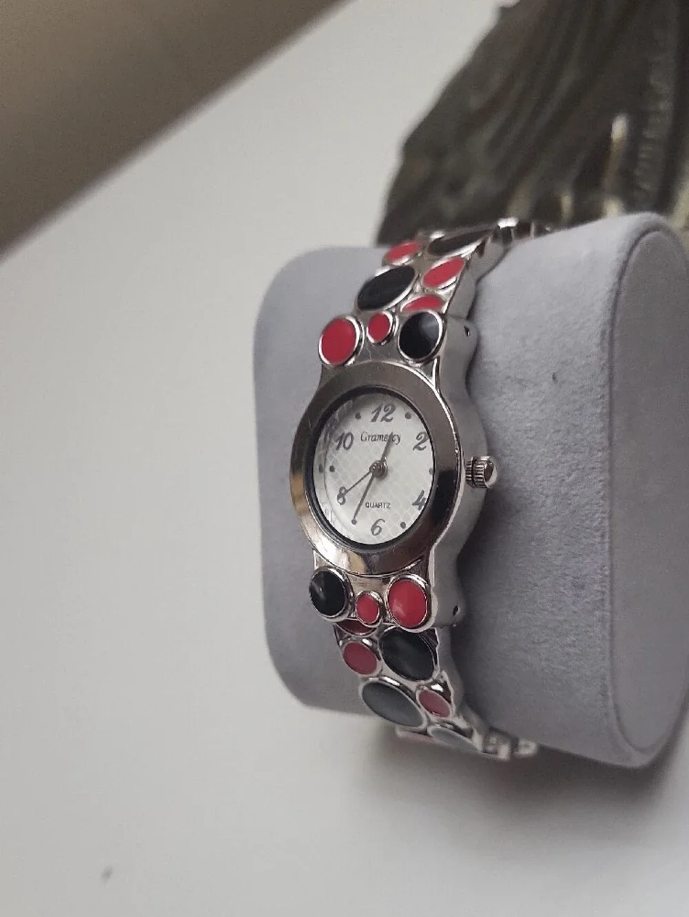 GRAMERCY Red & Black Circle CUFF Watch